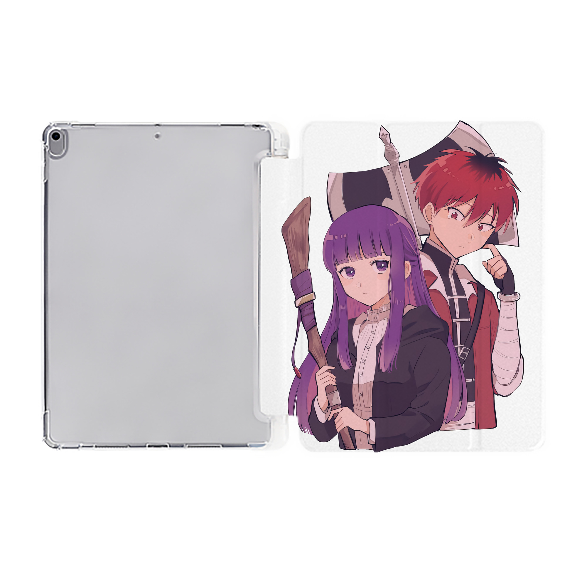 （画像用） 葬送のフリーレン Frieren IPad ケース ペン収納付き 三つ折りスタンド PUレザー×シリコン 対応機種9.5/10.5/10.9インチ
